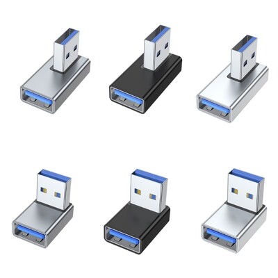 90 laipsnių kairėn dešinėn aukštyn žemyn kampinis USB 3.0 A išplėtimo jungties adapteris nešiojamiesiems kompiuteriams USB įkroviklių keitiklis