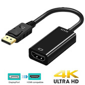 4K DisplayPort į HDMI suderinamo adapterio keitiklio ekrano prievadas, vyriškas DP į moteriškas HD televizoriaus kabelio adapteris Vaizdo garso adapteris, skirtas kompiuterio televizoriui
