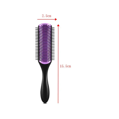 4 krāsu, 9 rindu Denman birste sievietēm, atšķetināma, veidojoša matu suka, galvas ādas masētājs, salons, frizieri, taisni, cirtaini, mitri, 4 c matu ķemme