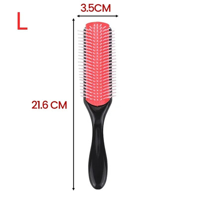 4 krāsu, 9 rindu Denman birste sievietēm, atšķetināma, veidojoša matu suka, galvas ādas masētājs, salons, frizieri, taisni, cirtaini, mitri, 4 c matu ķemme