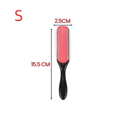 4 krāsu, 9 rindu Denman birste sievietēm, atšķetināma, veidojoša matu suka, galvas ādas masētājs, salons, frizieri, taisni, cirtaini, mitri, 4 c matu ķemme