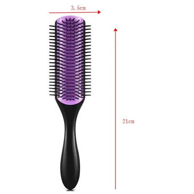 4 krāsu, 9 rindu Denman birste sievietēm, atšķetināma, veidojoša matu suka, galvas ādas masētājs, salons, frizieri, taisni, cirtaini, mitri, 4 c matu ķemme