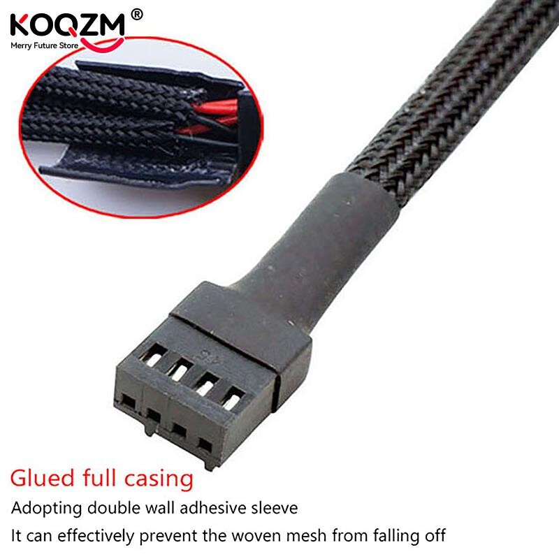 PWM ventilátor elosztó 4 tűs adapterkábel 1 - 1 2 3 4 számítógép CPU ventilátor elosztó PC ventilátor hosszabbító tápkábel ventilátor hűtő Y osztó