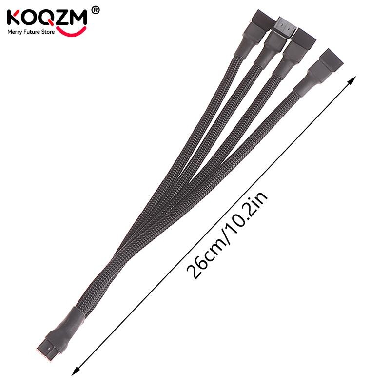 PWM ventilátor elosztó 4 tűs adapterkábel 1 - 1 2 3 4 számítógép CPU ventilátor elosztó PC ventilátor hosszabbító tápkábel ventilátor hűtő Y osztó