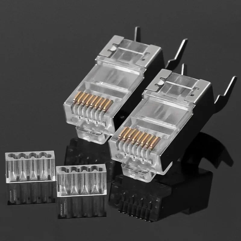1/10/30 buc. trece prin conectori RJ45 Cat7/Cat6/Cat5 ecranat Capăt de cristal placat cu aur 8P8C Crimp UTP Ethernet mufă modulară