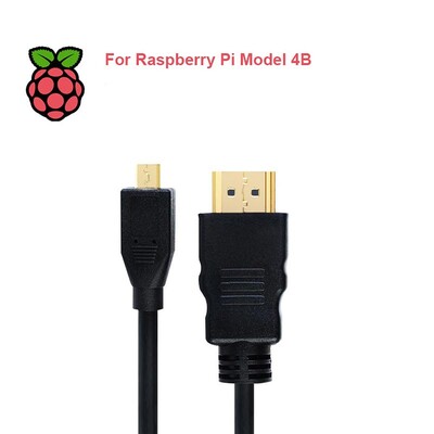 Raspberry Pi 4B Micro HDMI-съвместим с HDMI-съвместим видео кабел Поддържа 4K адаптерен кабел за таблет HDTV Android
