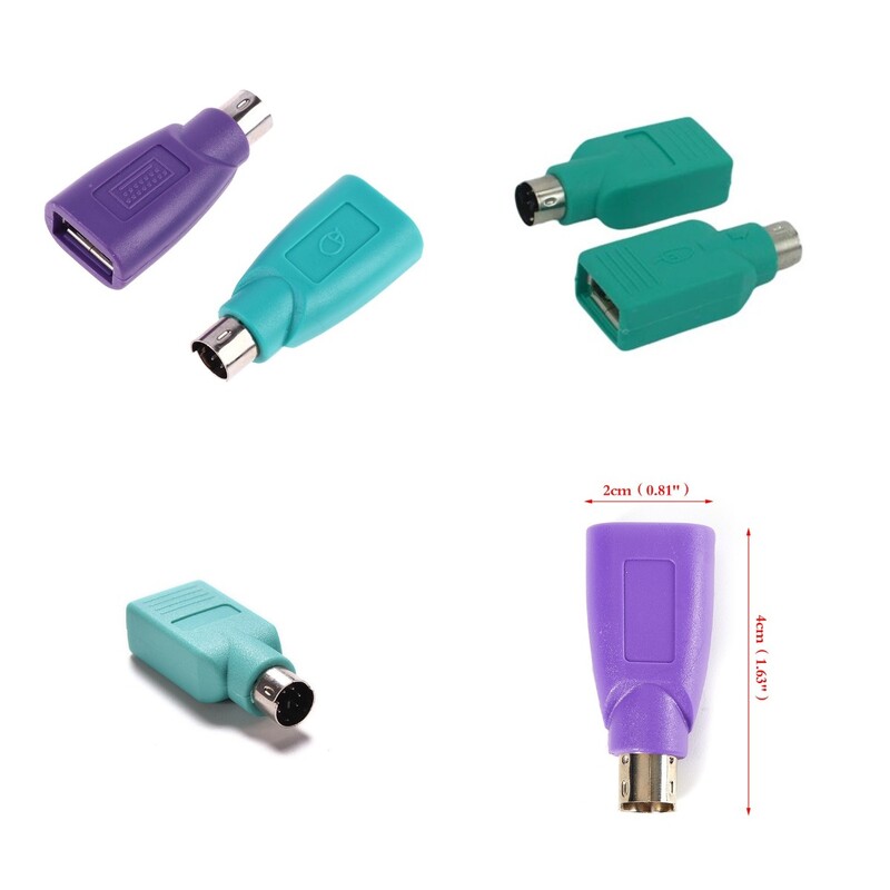 Convertor de înaltă calitate violet + verde tastatură mouse PS2 PS/2 la convertizor adaptor USB pentru tastatură USB mouse accesorii