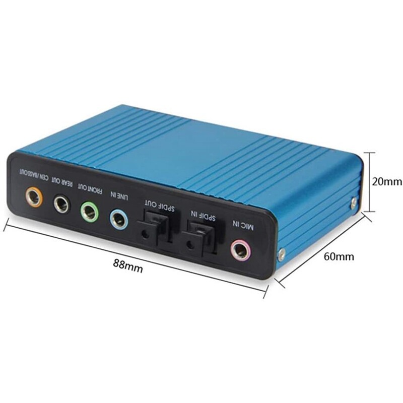 Placă de sunet audio externă USB 5.1 Placă de sunet pentru laptop cu fibră optică S/PDIF pentru joc video HTPC Home Theatre