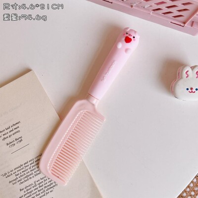 Mielos animacinių filmų kūdikių plaukų šepetys, pieno arbatos spalvos šukos Kawaii Bear Bunny minkštos rankenėlės dervos šukos, skirtos mažos mergaitės plaukų aksesuarams