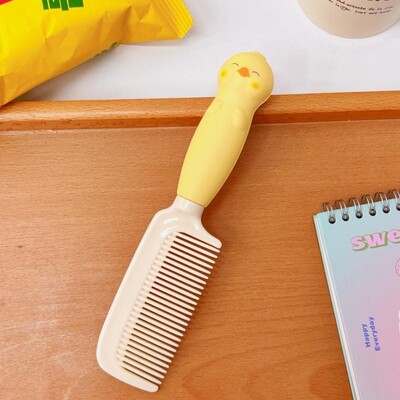 Mielos animacinių filmų kūdikių plaukų šepetys, pieno arbatos spalvos šukos Kawaii Bear Bunny minkštos rankenėlės dervos šukos, skirtos mažos mergaitės plaukų aksesuarams