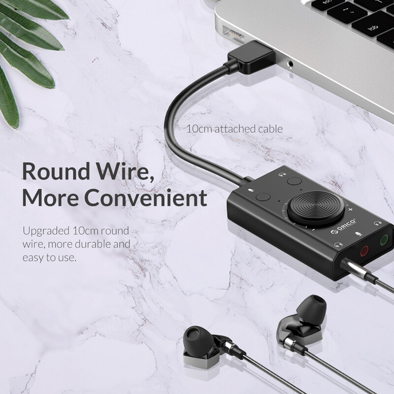 Προσαρμογέας κάρτας ήχου εξωτερικής κάρτας ήχου USB με δυνατότητα ρύθμισης έντασης ήχου μικροφώνου 3 θυρών για υπολογιστή φορητού υπολογιστή χωρίς πρόγραμμα οδήγησης Plug and Play