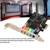 Placă de sunet PCI-E 5.1 Computer PCIE 5.1 Canale 3D Audio 6 canale Jocuri 3D Muzică Placă de sunet digitală PCI Express 5.1 CH 24 biți