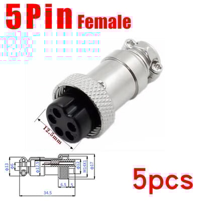 5 buc GX16 flanșă tip mufă de aviație mufă 2/3/4/5/6/7/8/9/10 pini mascul femela fixare conectori circulari