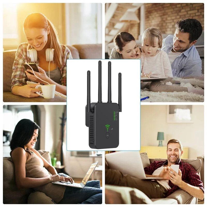 1200Mbps belaidis WiFi kartotuvas Wi-Fi signalo stiprintuvas Dviejų juostų 2.4G 5G WiFi plėstuvas 802.11ac Gigabit stiprintuvas WPS maršrutizatorius