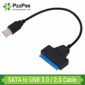 SATA–USB 3.0 / 2.0 laidas iki 6 Gbps, skirtas 2,5 colio išoriniam HDD SSD kietajam diskui SATA 3 22 kontaktų adapteris USB 3.0 su Sata III laidu
