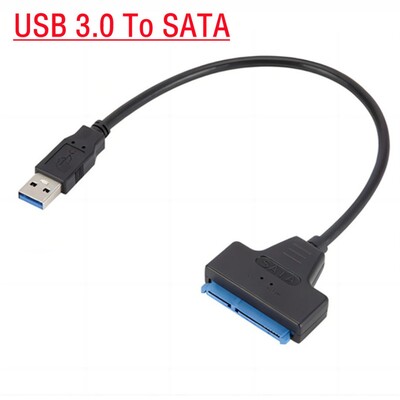 SATA–USB 3.0 / 2.0 laidas iki 6 Gbps, skirtas 2,5 colio išoriniam HDD SSD kietajam diskui SATA 3 22 kontaktų adapteris USB 3.0 su Sata III laidu