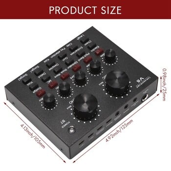 V8 звукова карта Audio Set Interface Външен USB микрофон на живо Звукова карта Bluetooth функция за компютър PC Мобилен телефон Singin