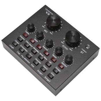 V8 звукова карта Audio Set Interface Външен USB микрофон на живо Звукова карта Bluetooth функция за компютър PC Мобилен телефон Singin