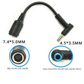 7,4 mm * 5,0 mm mamă la 4,5 mm * 3,0 mm cot 7,4 la 4,5 potrivit pentru HP Dell Blue Tips Cablu adaptor de alimentare Cablu conector adaptor