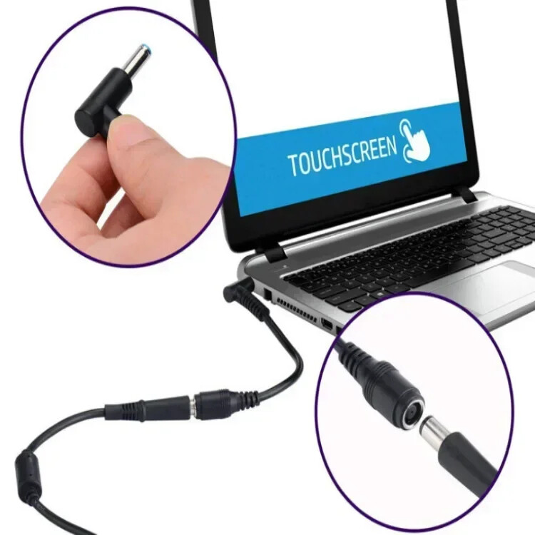 7,4 mm * 5,0 mm mamă la 4,5 mm * 3,0 mm cot 7,4 la 4,5 potrivit pentru HP Dell Blue Tips Cablu adaptor de alimentare Cablu conector adaptor