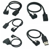180-stupňový Micro Mini USB adaptér USB 3.1 typu C samica na Micro USB samec s uhlom závitu 0,3 m/30 cm