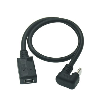 180 градуса Micro Mini Usb Up Angle USB 3.1 Тип C женски към микро USB мъжки USB-C преобразувател на данни за зареждане, адаптерен кабел 0,3 м/30 см