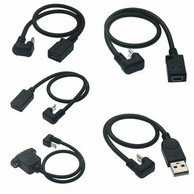 180 fokos Micro Mini USB felfelé szög, USB 3.1 Type C aljzatból Micro USB csatlakozóba USB-C töltő adatátalakító adapter kábel 0,3 m/30 cm