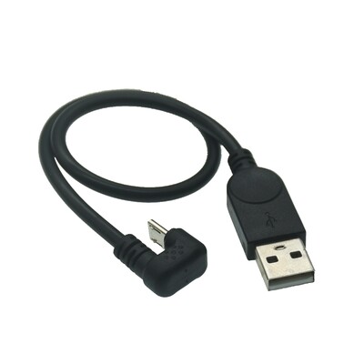 180-stupňový Micro Mini USB adaptér USB 3.1 typu C samica na Micro USB samec s uhlom závitu 0,3 m/30 cm