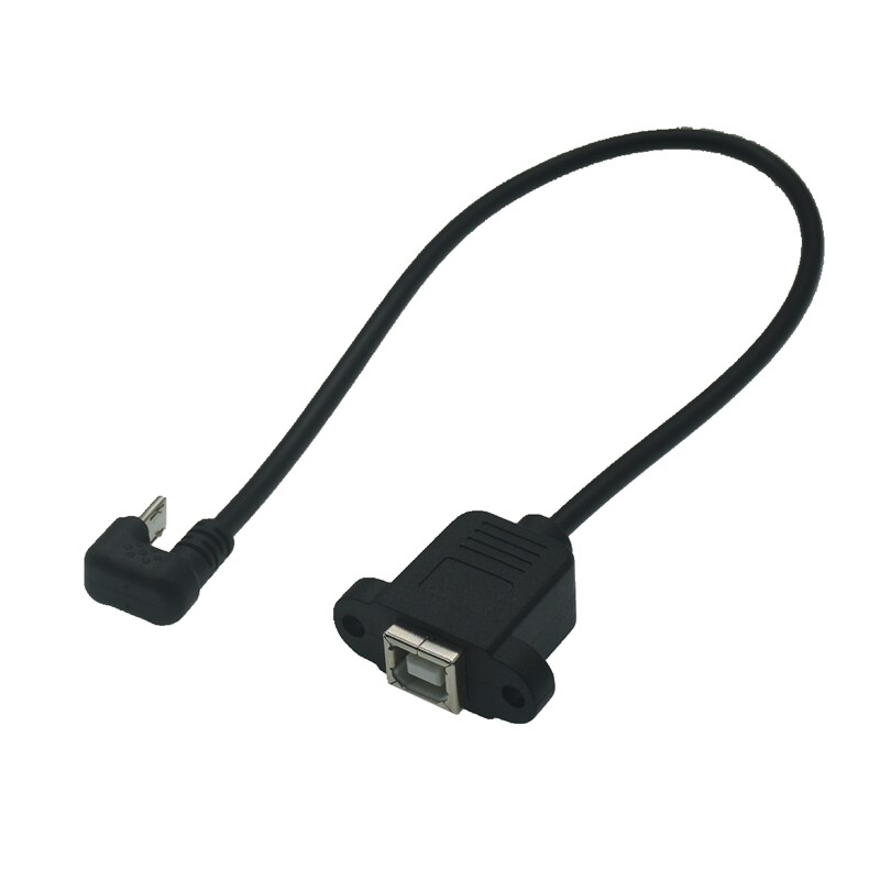180-stupňový Micro Mini USB adaptér USB 3.1 typu C samica na Micro USB samec s uhlom závitu 0,3 m/30 cm