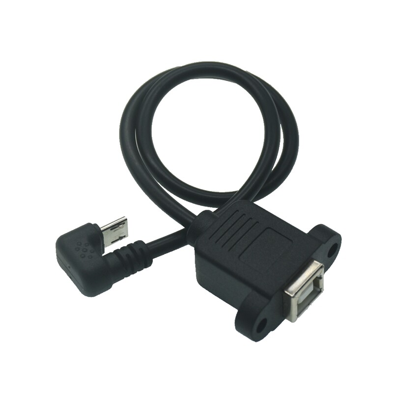 180-stupňový Micro Mini USB adaptér USB 3.1 typu C samica na Micro USB samec s uhlom závitu 0,3 m/30 cm