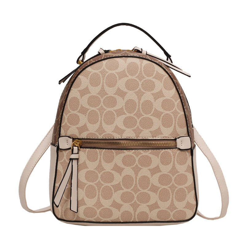 Rucsac din piele vintage de lux pentru fete, rucsacuri elegante pentru femei, geantă de umăr maro, rucsac de călătorie, din PVC bej, din piele artificială.