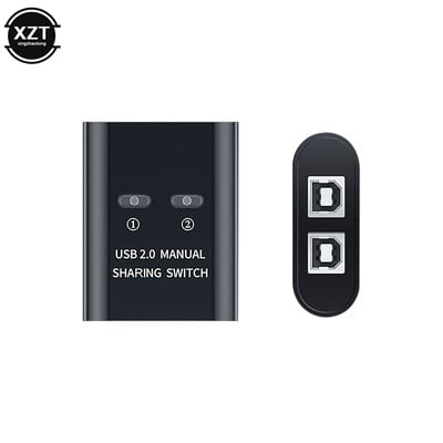 USB-printeri jagamisseade 2 in 1 väljund Printeri jagamisseade 2-pordiline käsitsi KVM-i lülitus jaotur jaotur Konverter Plug and Play