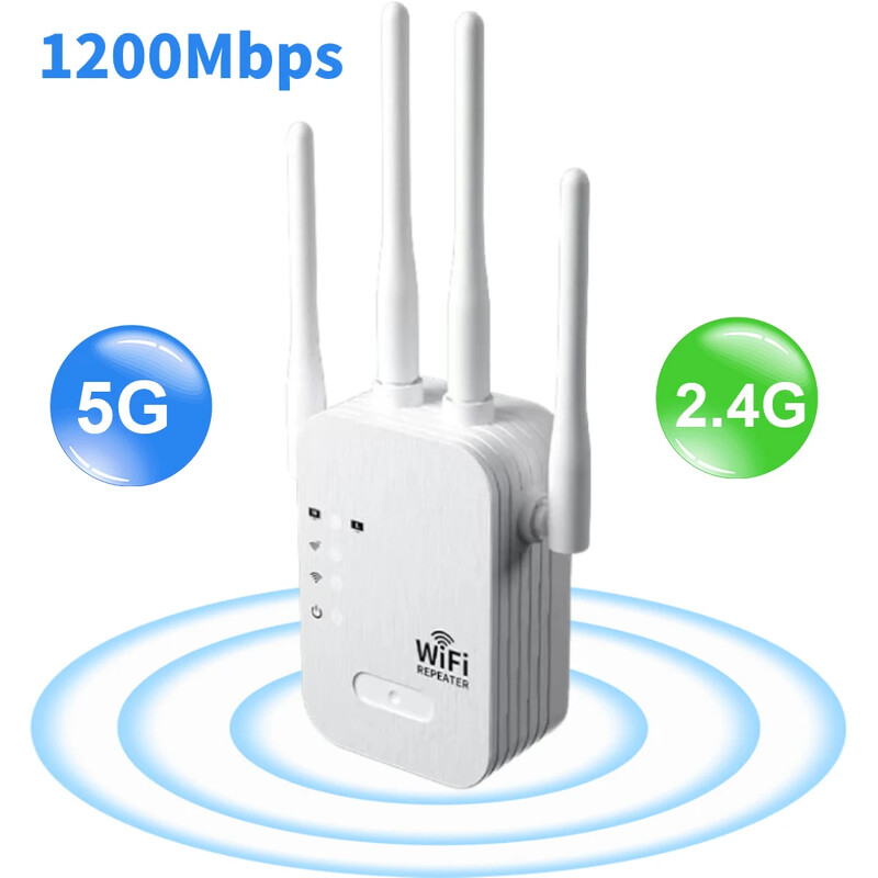 1200Mbps WiFi Repeater Wireless Extender WiFi Booster 5G 2.4G Dvopojasno mrežno pojačalo Signal dugog dometa WiFi Router Home