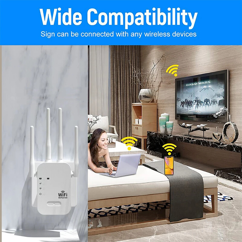 1200Mbps WiFi Repeater Wireless Extender WiFi Booster 5G 2.4G Dvopojasno mrežno pojačalo Signal dugog dometa WiFi Router Home