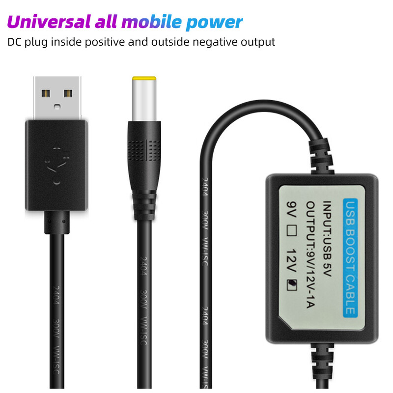 Cablu USB de la DC 5V la DC 9V/12V cu componentă transformator Boost Cablu de creștere a puterii de încărcare USB Cablu de creștere a convertorului USB Cablu adaptor