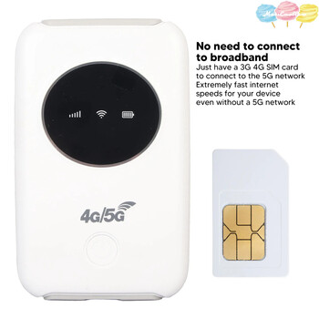 150Mbps мобилен 5G WiFi 4G LTE USB WiFi модем рутер Hotspot до 10 потребители вграден 3200MAh безжичен WiFi със слот за SIM карта