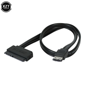 Горещо продаван нов двоен захранващ ESATA USB 5V Combo към 22Pin SATA USB кабел за твърд диск Висококачествен 1PCS 50CM кабел