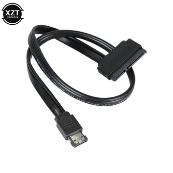 Горещо продаван нов двоен захранващ ESATA USB 5V Combo към 22Pin SATA USB кабел за твърд диск Висококачествен 1PCS 50CM кабел