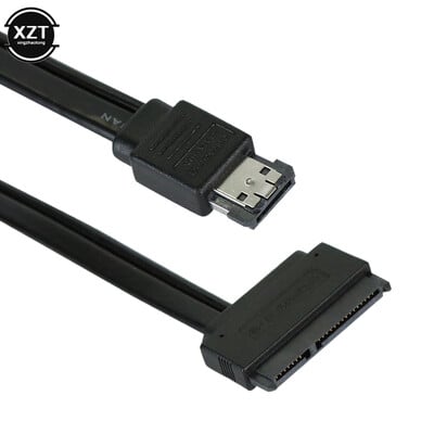 Hot Eladó új Dual Power ESATA USB 5V Combo 22 Pin SATA USB merevlemez kábel Kiváló minőségű 1 db 50 cm-es kábel