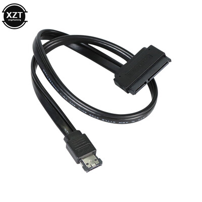 Najpredávanejší nový kombinovaný kábel ESATA USB 5V na 22-pinový SATA USB pre pevný disk, vysoko kvalitný kábel s dĺžkou 50 cm, 1 ks.