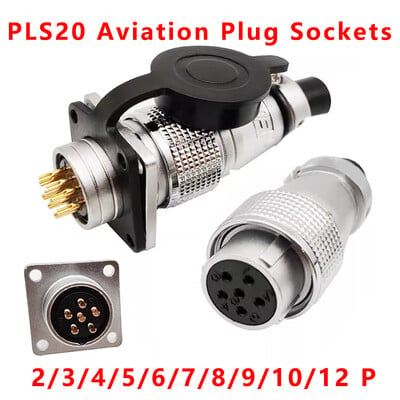 PLS20 Aviation Connector 2/3/4/5/6/7/8/9/10/12 pin Air Carrier apa dugós csatlakozó WS20 TP20 nyílás átmérője 20mm