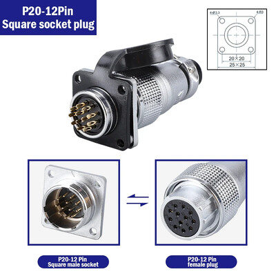 PLS20 Zračni konektor 2/3/4/5/6/7/8/9/10/12 Pin Air Carrier muški ženski utični konektor WS20 TP20 Promjer otvora 20 mm