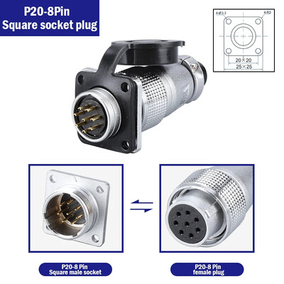 PLS20 Zračni konektor 2/3/4/5/6/7/8/9/10/12 Pin Air Carrier muški ženski utični konektor WS20 TP20 Promjer otvora 20 mm