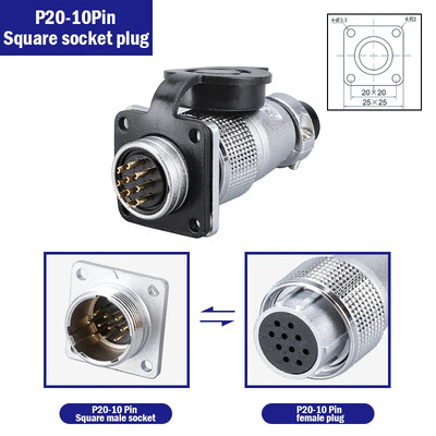 PLS20 Zračni konektor 2/3/4/5/6/7/8/9/10/12 Pin Air Carrier muški ženski utični konektor WS20 TP20 Promjer otvora 20 mm