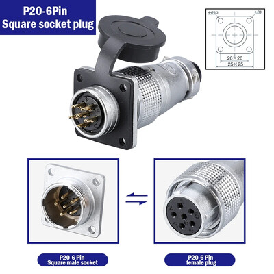 PLS20 Zračni konektor 2/3/4/5/6/7/8/9/10/12 Pin Air Carrier muški ženski utični konektor WS20 TP20 Promjer otvora 20 mm