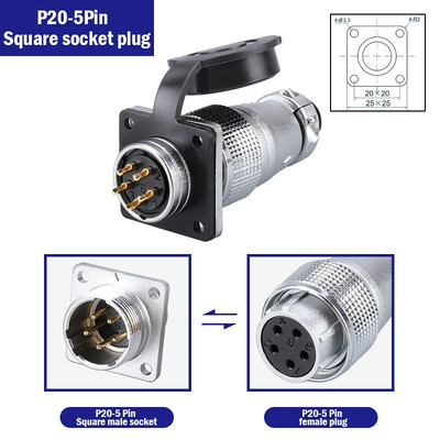 PLS20 Zračni konektor 2/3/4/5/6/7/8/9/10/12 Pin Air Carrier muški ženski utični konektor WS20 TP20 Promjer otvora 20 mm