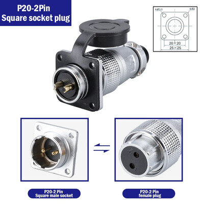 PLS20 Zračni konektor 2/3/4/5/6/7/8/9/10/12 Pin Air Carrier muški ženski utični konektor WS20 TP20 Promjer otvora 20 mm