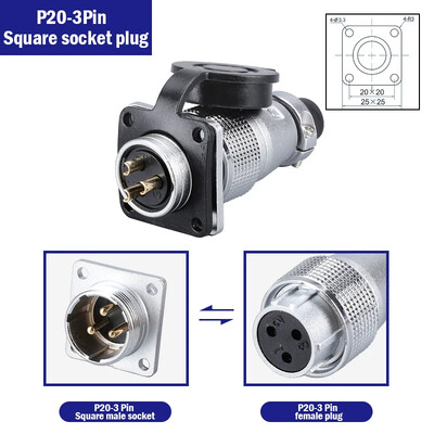 PLS20 Zračni konektor 2/3/4/5/6/7/8/9/10/12 Pin Air Carrier muški ženski utični konektor WS20 TP20 Promjer otvora 20 mm