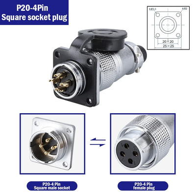 PLS20 Zračni konektor 2/3/4/5/6/7/8/9/10/12 Pin Air Carrier muški ženski utični konektor WS20 TP20 Promjer otvora 20 mm