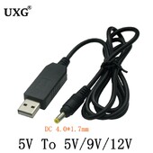 1M USB į DC 4.0 1.7mm galios didinimo linija DC 5V iki 5V 9V 12V Step UP modulis USB keitiklio adapterio laidas 1.7x4.0mm kištukinis laidas